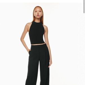 Babaton black sculpt mock turtlneck